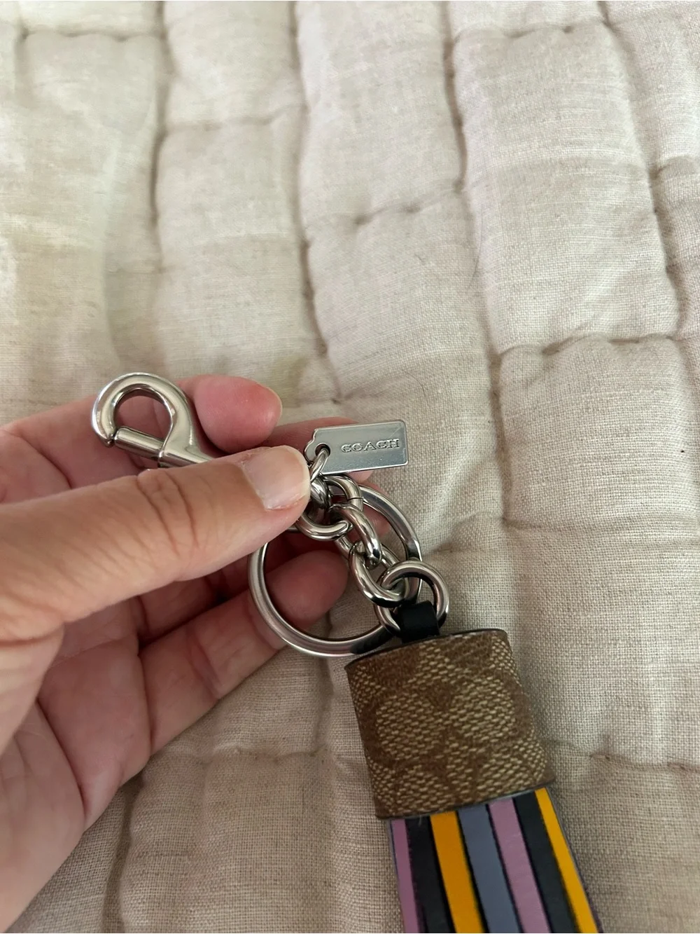 Coach Multicolor Leather Tassel Keychain